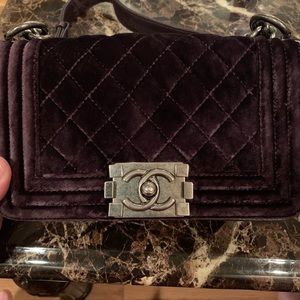 Purple Velvet Chanel Bag